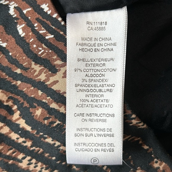 2198- MICHAEL Michael Kors Sleeveless Sheath Print Pencil Stretch Dress Size 12 - Picture 7 of 8